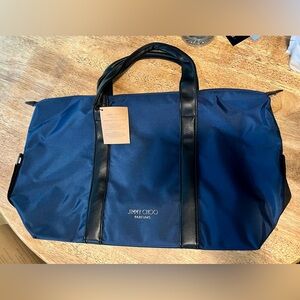 JIMMY CHOO PARFUMS MEN'S / TOTE / TRAVEL BAG SPORTS GYM BLUE AND BLACK